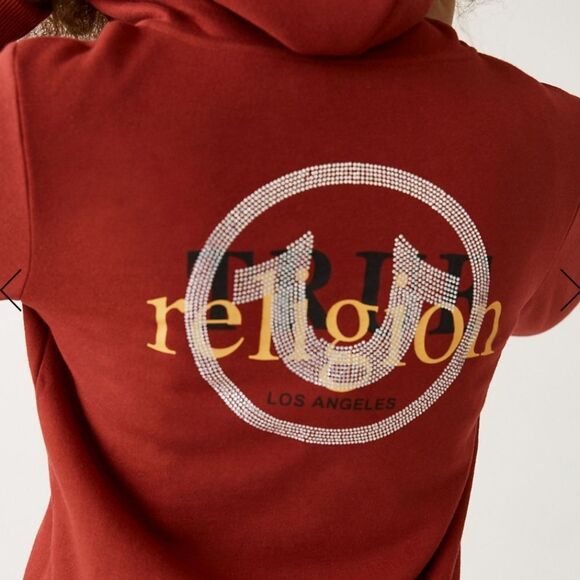 True Religion Tops - True Religion Rhinestone Logo Zip Up Hoodie